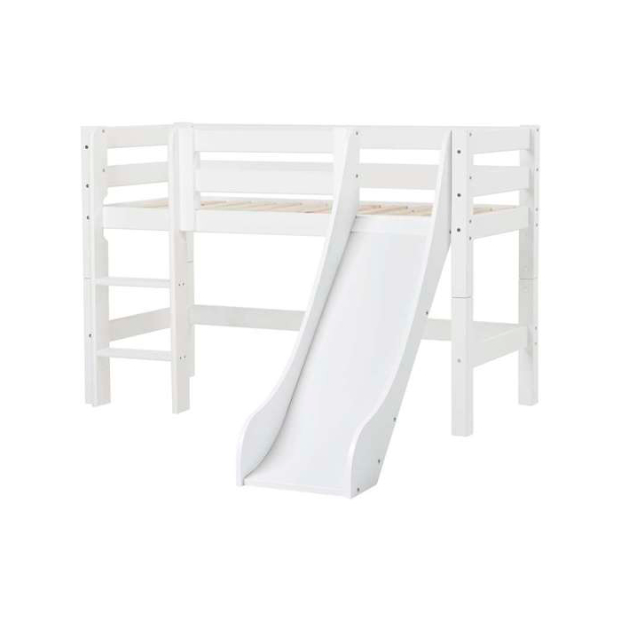 Hoppekids ECO Luxury puolikorkea parvi 70x160 liukumäellä, pystytikkaat