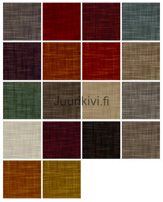 Ritz värit vasem. ylh.: Gris Métal 13627, Vermeil 13610, Rouge Vin 13609, Bleu Ciel 13625, Mauve 13613, Ocre Or 13605, Orange 13607, Lin 13619, Ver Olive 13621, Gris 13620, Sable 13596, Gris Argent 13626, Naturel 13594, Bordeaux 13608, Chocolat Noir 13603, Grège 13598, Moutarde 13604, Vert Tilleul 13623.