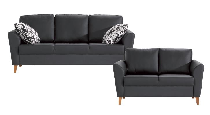 Design by Noronen Lilli sohvat, musta nahka