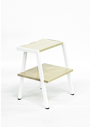 IRENE tasojakkara, valkoinen/lakattu koivu