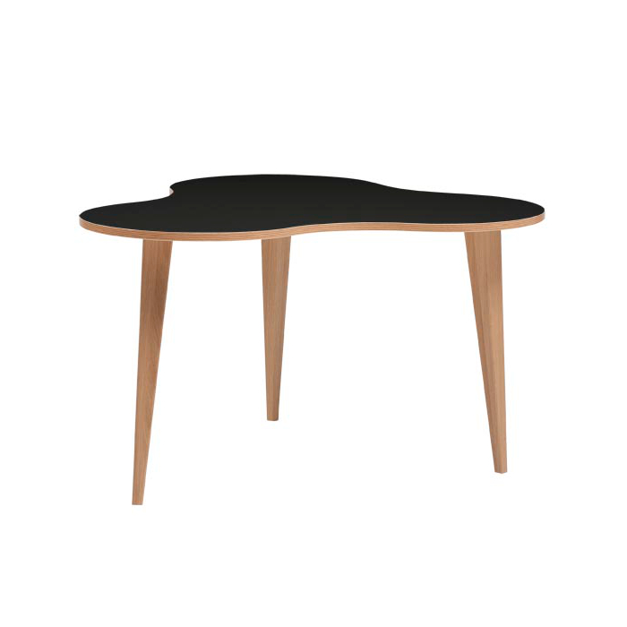 Luna 4 sohvapöytä puujaloilla,  öljytty tammi jalat ja musta/öljytty tammi kansilevy