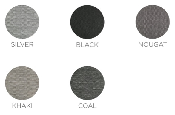 Anouk värimallit vasemmalta ylhäältä lähtien: silver, black, nougat, khaki ja coal