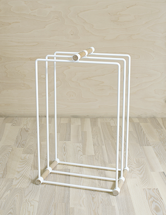 Ilma klapi/lehtiteline (60 cm korkea), valkoinen/koivu