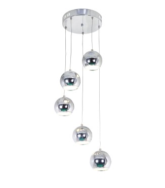 Bollen 5 LED riippuvalaisin, kromattu