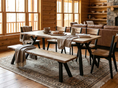 Lana lankkupöytä 200 miljöökuva, antiikki/musta