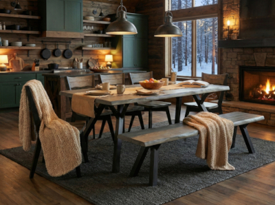 Lana lankkupöytä 200 miljöökuva, antiikki/musta