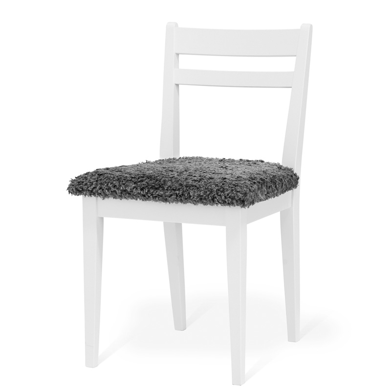 Klinte tuoli, valkoinen/karvakangas